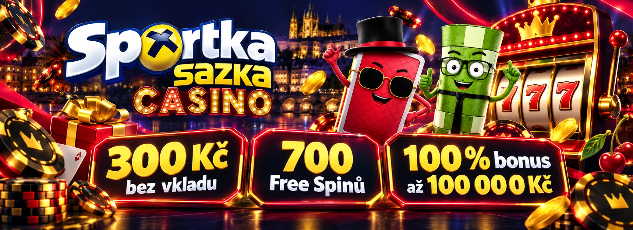 300 Kč + až 100 000 Kč